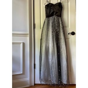 Windsor Sparkly Silver + Black Formal Prom Dress